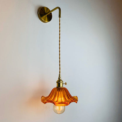 Applique murale nordique 1 lumière – abat-jour en verre givré