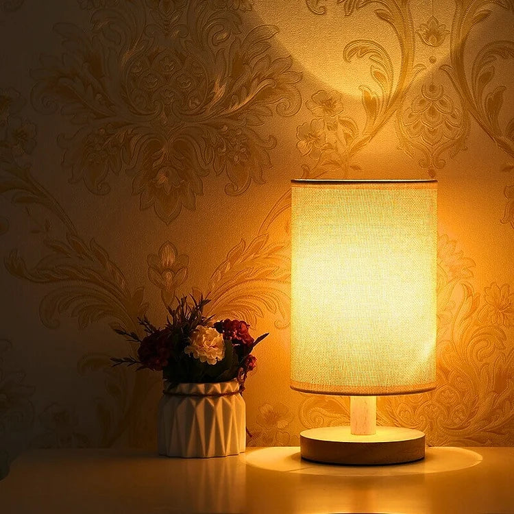 Organic Glow Lamp – Lampe en Bois Naturel & Tissu – Alimentation USB