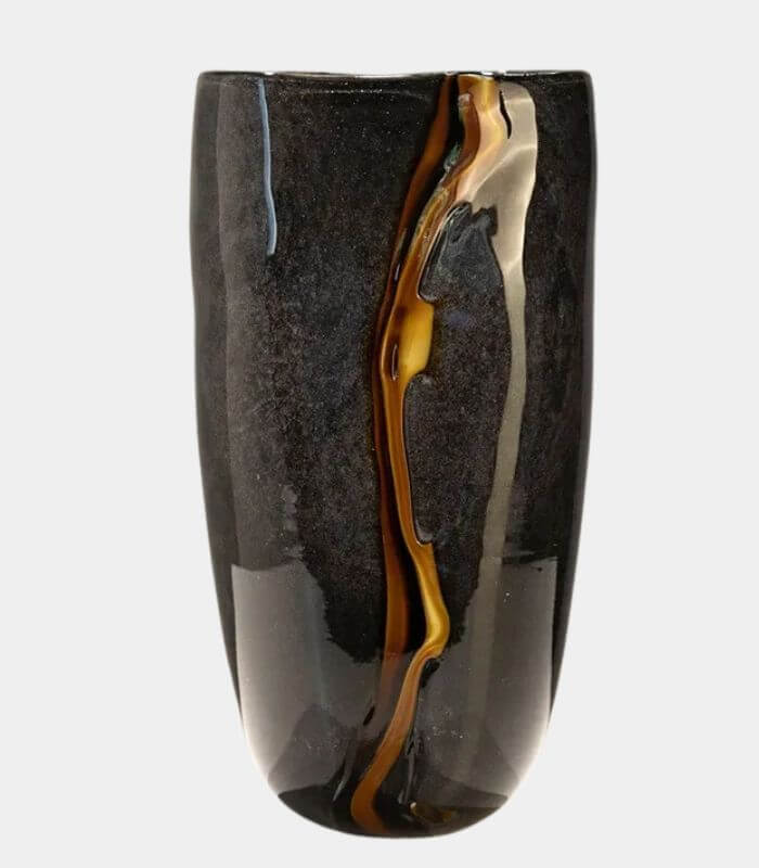 Vase Orion Noir – Élégance Artisanale en Verre Soufflé