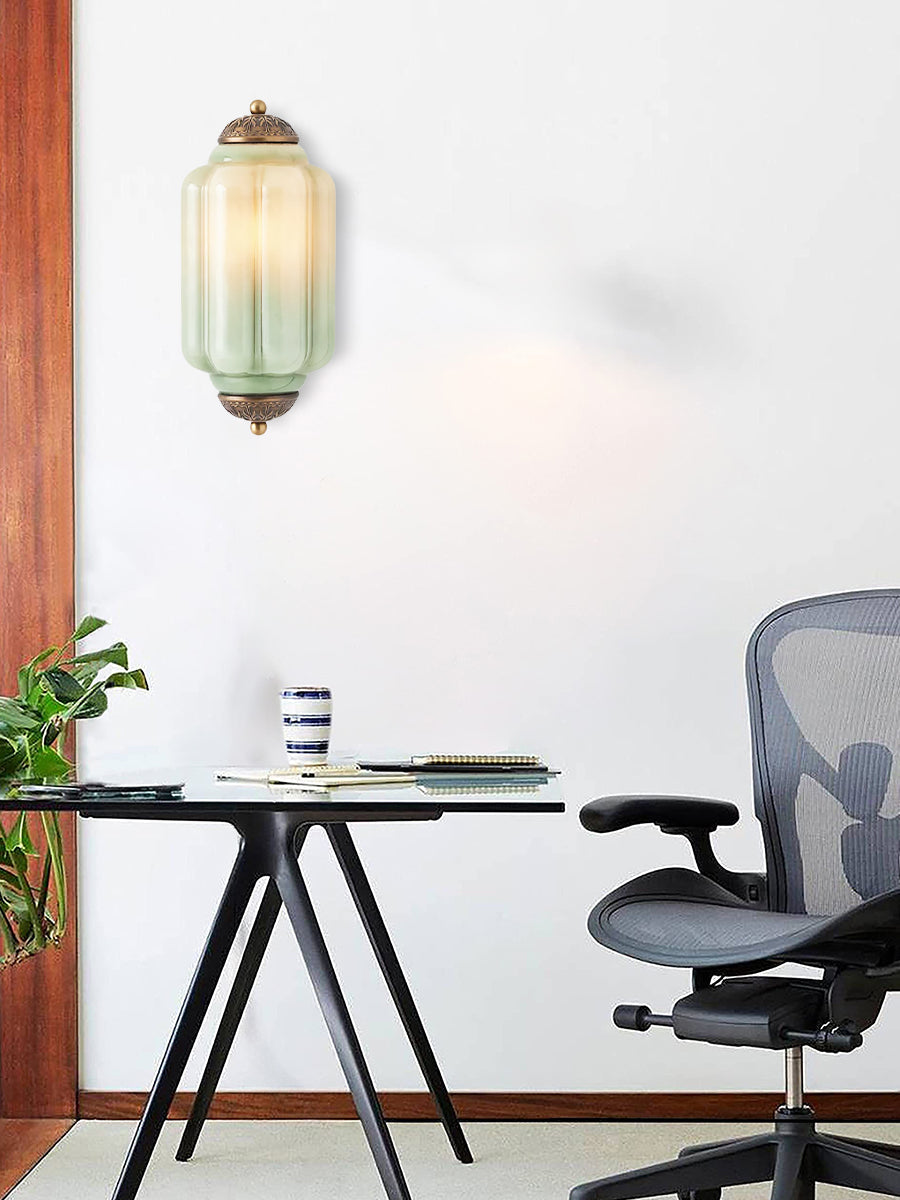 Applique Murale Vintage Verre Opalin Laiton Déco