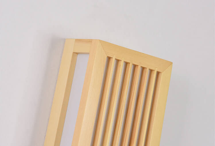 Lampe murale japonaise rectangulaire simple en bois massif à 1 lumière
