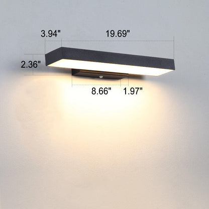 Applique Murale LED Extérieure Plate Rectangulaire – Moderne, Étanche avec Capteur