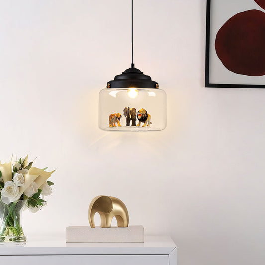 Suspension en Verre Calliope Zoo – Luminaires Ludiques pour Enfants
