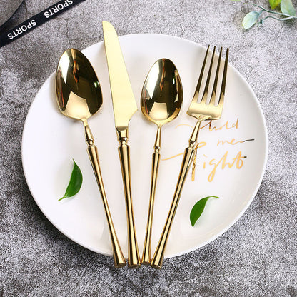 Set de Couverts 24 Pièces, Acier Inoxydable Élégant
