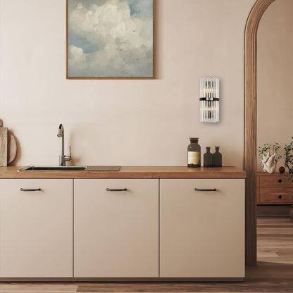 Applique Murale Luxe LED Inox et Cristal, 3000K