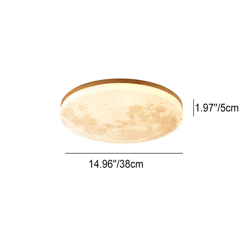 Plafonnier LED Rond Nordic Minimaliste | Lampe en Acrylique Forme Lune, Monture Encastrée