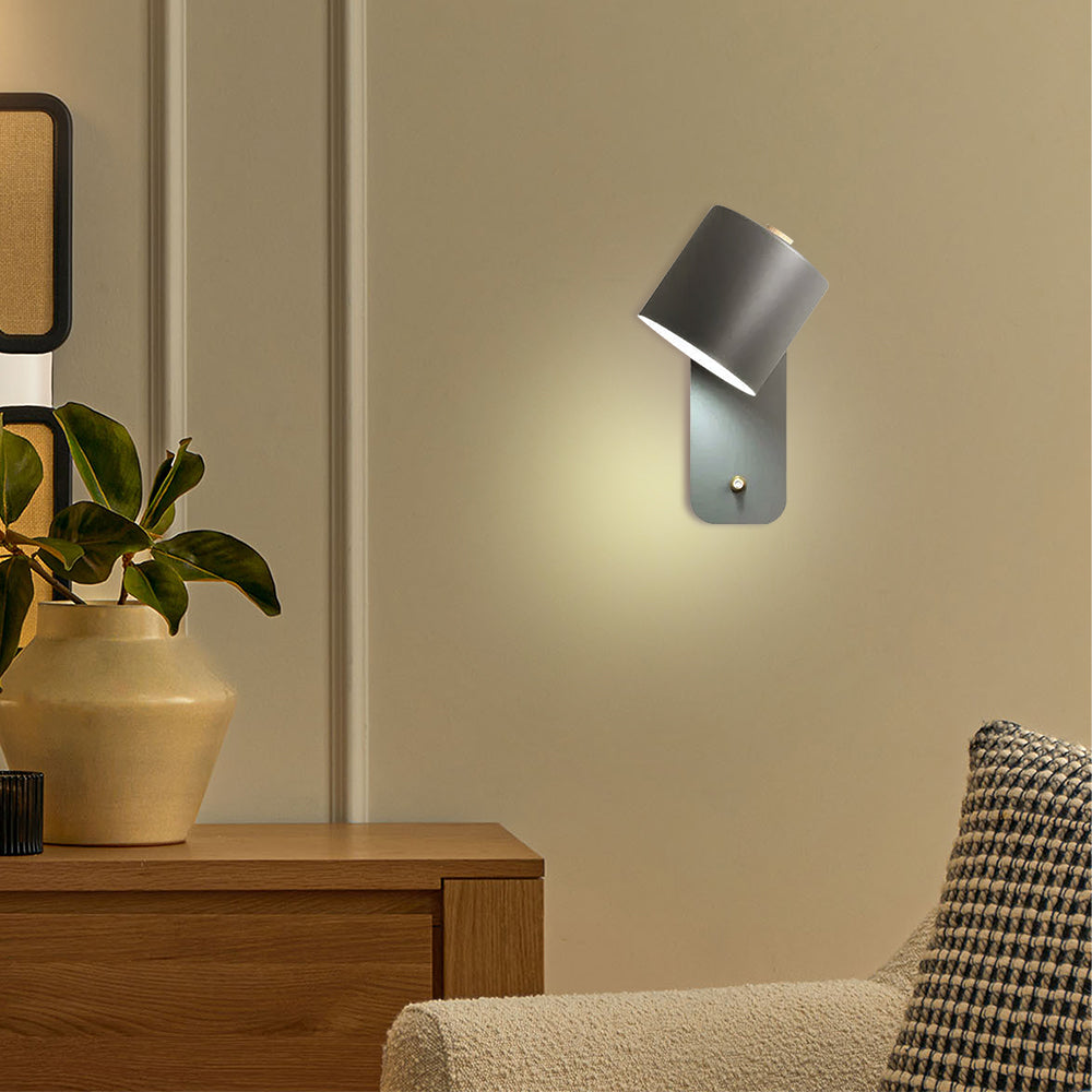 Applique Murale Cylindre Rotatif, LED, Métal