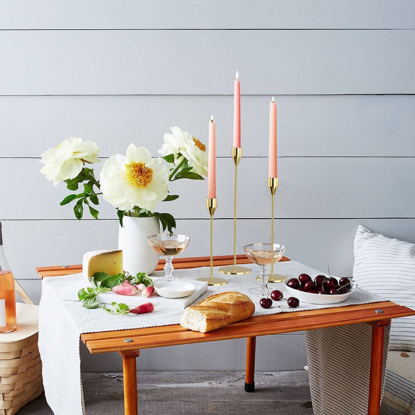 Ensemble de 3 Bougeoirs Métalliques – Élégance Intemporelle pour Une Ambiance Chaleureuse