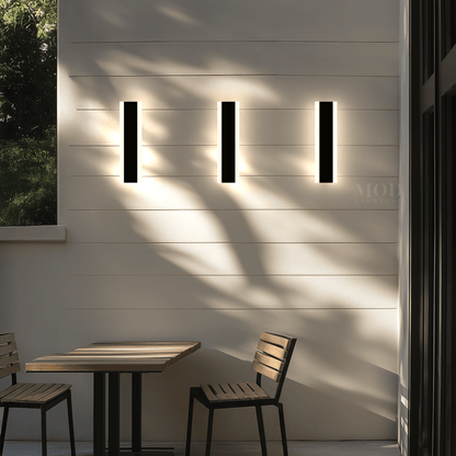 Applique Murale LED Étanche Moderne Aluminium Noir IP65
