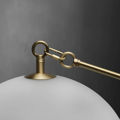 Suspension Design Verre Dépoli et Laiton Doré