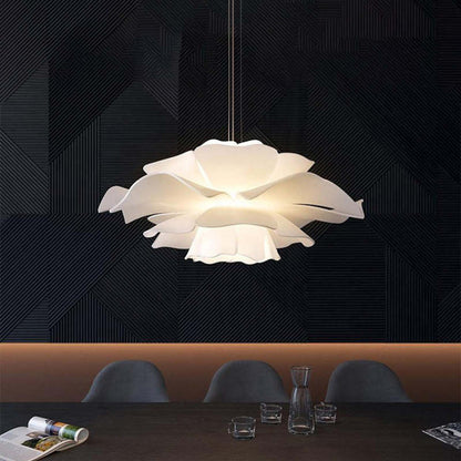 Suspension Moderne Métal Blanc Forme Fleur