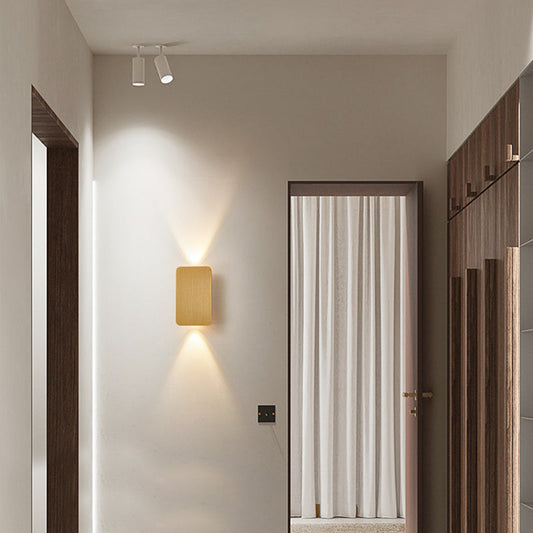 RectangularGlow – Applique Murale LED Postmoderne en Aluminium Doré pour Couloir ou Salon