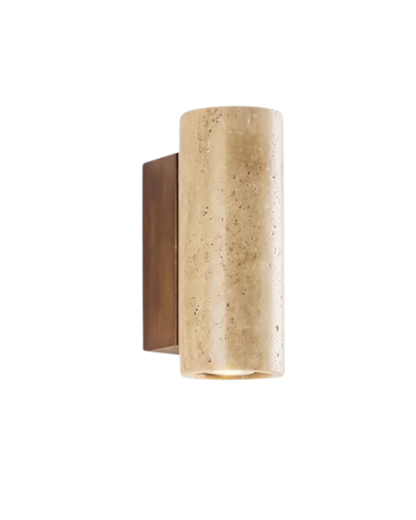 Applique Murale Le Bloc Éclatant – Alliance du Travertin Naturel et d’un Design Minimaliste