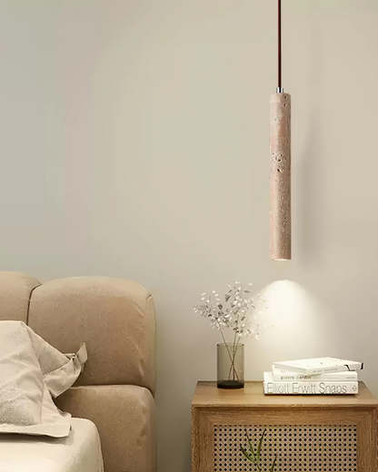 Suspension en Travertin Naturel La Colonne – Élégance Architecturale et Intemporelle