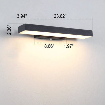 Applique Murale LED Extérieure Plate Rectangulaire – Moderne, Étanche avec Capteur