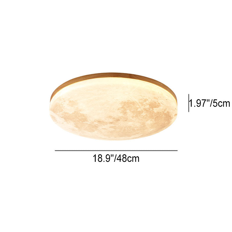 Plafonnier LED Rond Nordic Minimaliste | Lampe en Acrylique Forme Lune, Monture Encastrée
