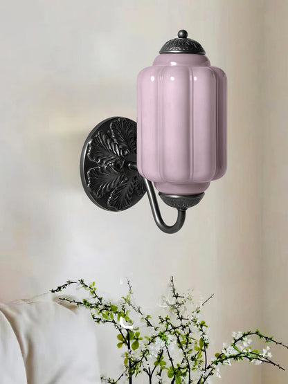 Applique Murale Vintage Verre Opalin Laiton Forgé