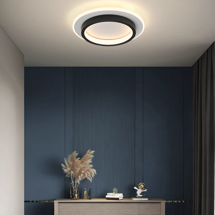 Plafonniers LED Ronds | Métal et Acrylique pour Couloir