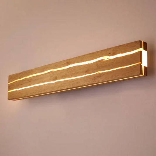 Applique Murale Fissurée en Bois – Design Naturel et Éclairage Moderne