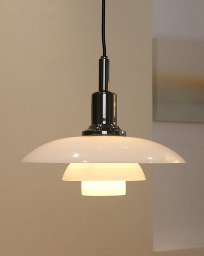 Suspension Danoise en Verre Opalin – Style Scandinave