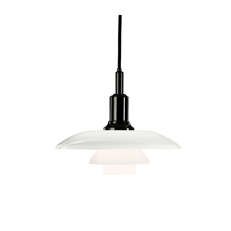 Suspension Danoise en Verre Opalin – Style Scandinave