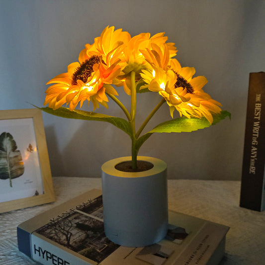 Lampe Tournesol LED Décorative – Éclairage Floral USB avec Effet Lumineux Naturel