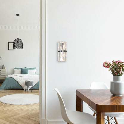 Applique Murale Luxe LED Inox et Cristal, 3000K