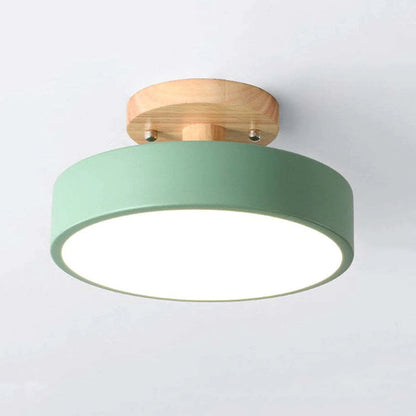 Lampe de Plafond LED Moderne en Bois