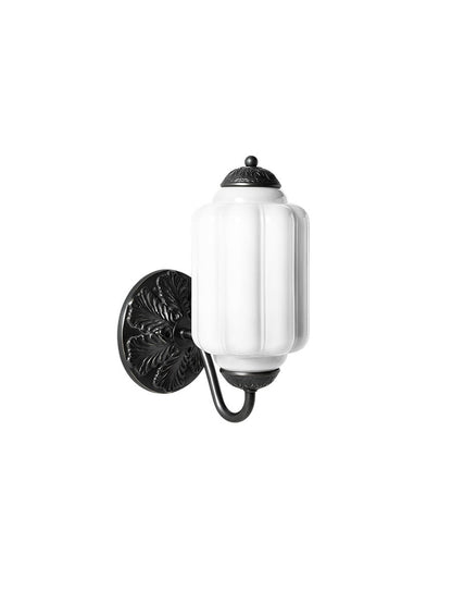 Applique Murale Vintage Verre Opalin Laiton Forgé