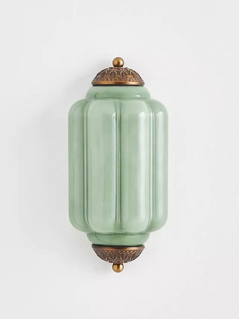 Applique Murale Vintage Verre Opalin Laiton Déco