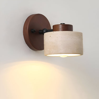 Applique Murale LED Minimaliste en Pierre Travertin