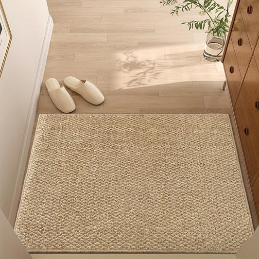 Tapis de Porte en Jute Naturelle, Antidérapant & Durable