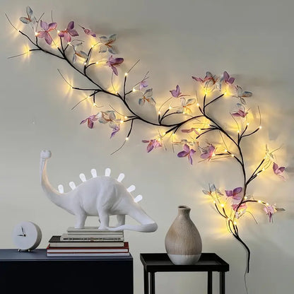 WarmGlow – Guirlande LED Flexible en Branches de Saule avec Papillons Décoratifs