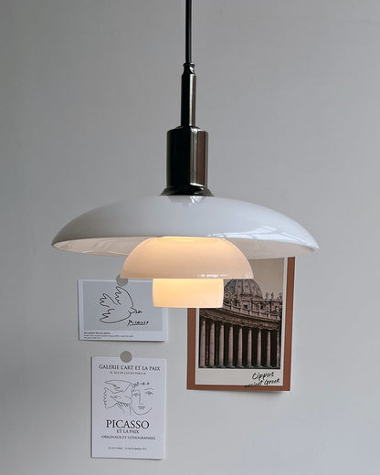 Suspension Danoise en Verre Opalin – Style Scandinave