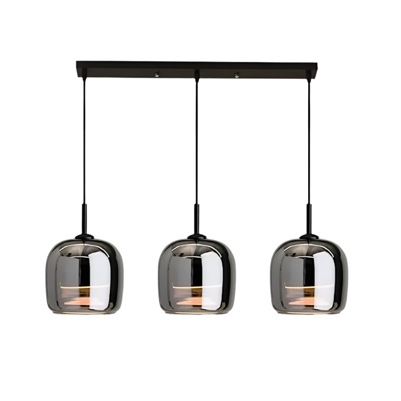 Suspension Nordique en Verre Noir | Éclairage Élégant et Moderne pour Intérieur