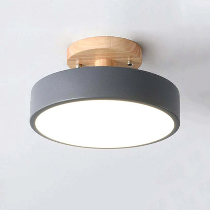 Lampe de Plafond LED Moderne en Bois