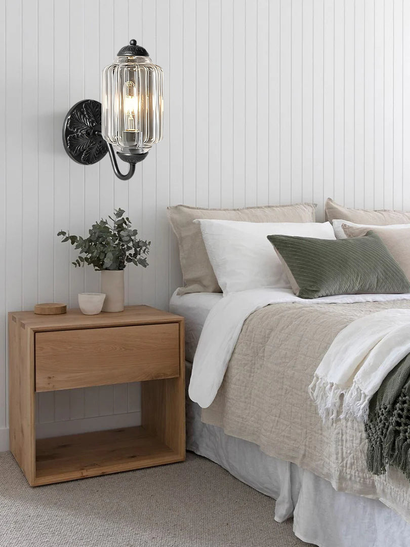 Applique Murale Vintage Verre Opalin Laiton Forgé