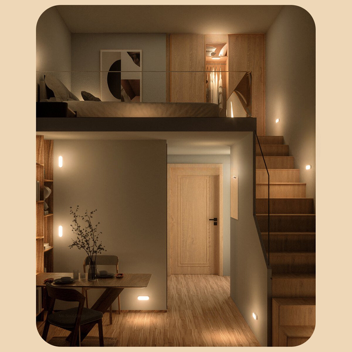 Applique Murale LED avec Capteur de Mouvement – Rechargeable par USB et Sans Fil