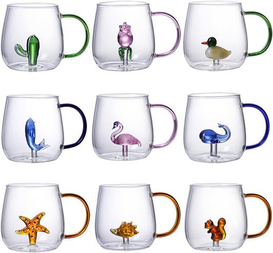 Mug en Verre Borosilicate avec Poignée Colorée 350ml