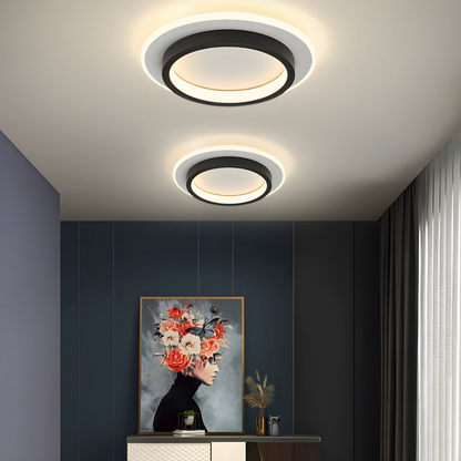 Plafonniers LED Ronds | Métal et Acrylique pour Couloir