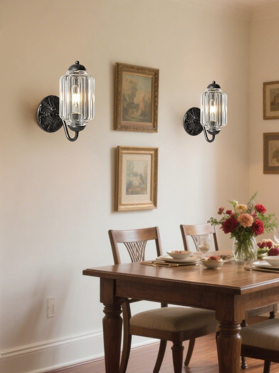 Applique Murale Vintage Verre Opalin Laiton Forgé