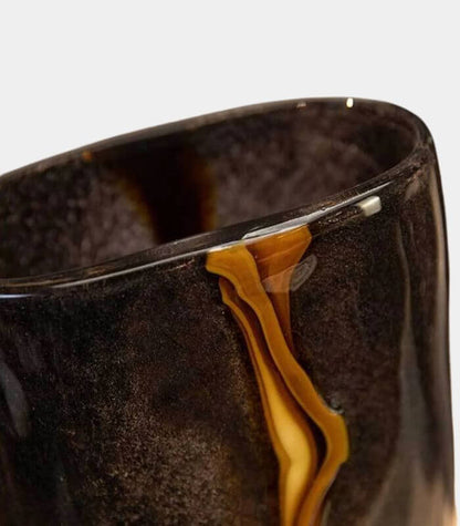 Vase Orion Noir – Élégance Artisanale en Verre Soufflé