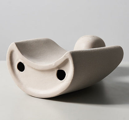 Sculpture Abstraite Couple Enlacé – Céramique Moderne & Émotionnelle pour Décoration Intérieure