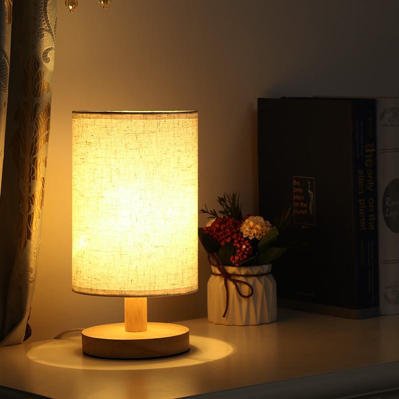 Organic Glow Lamp – Lampe en Bois Naturel & Tissu – Alimentation USB
