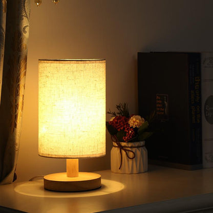 Organic Glow Lamp – Lampe en Bois Naturel & Tissu – Alimentation USB