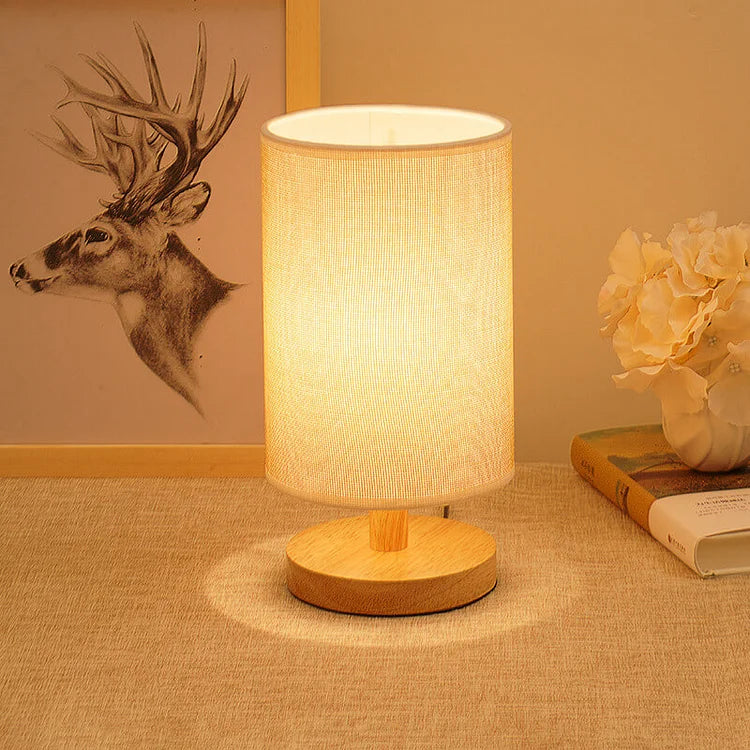 Organic Glow Lamp – Lampe en Bois Naturel & Tissu – Alimentation USB
