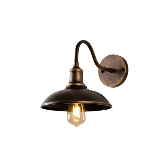 Alessio Lampe Murale Extérieure Rustique en Forme de Bol en Laiton Antique IP65 Étanche