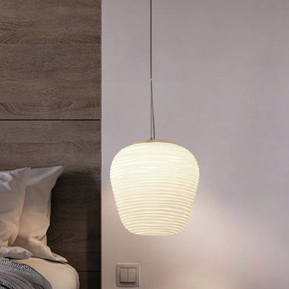Suspension Moderne en Verre Strié Design Contemporain
