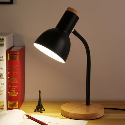 Lampe de Bureau Métal Moderne – Base Bois