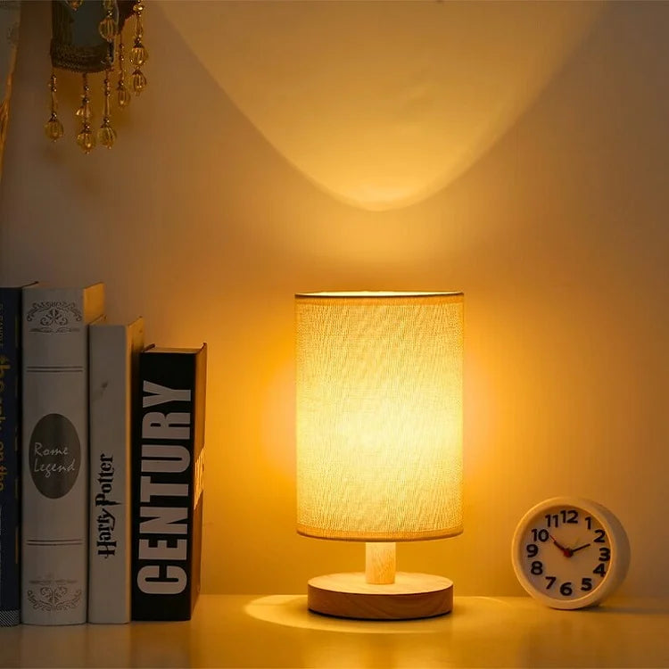 Organic Glow Lamp – Lampe en Bois Naturel & Tissu – Alimentation USB